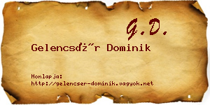 Gelencsér Dominik névjegykártya